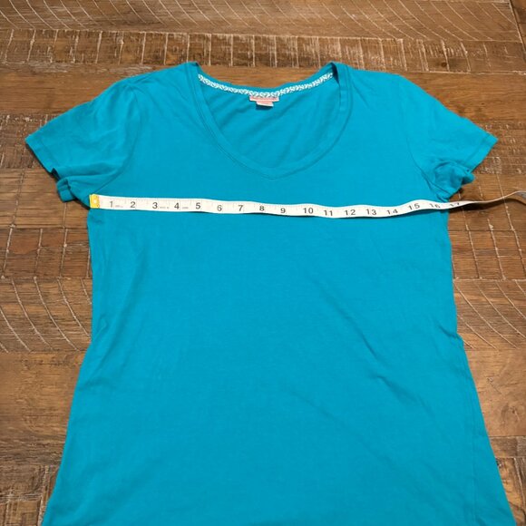 Be Yourself Women Teal Short Sleeve T-Shirt M - Picture 6 of 7